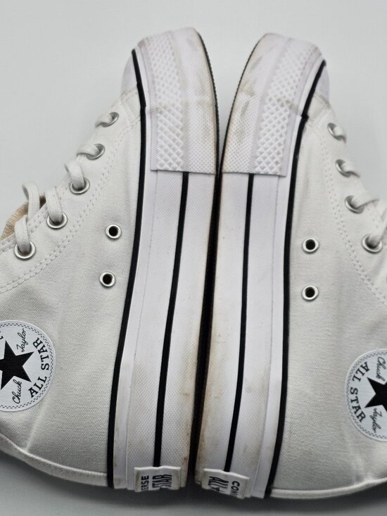 Converse All Stars Shoes - Converse All Star Lift High Top Platform Women’s 8 White Canvas Sneakers Chucks